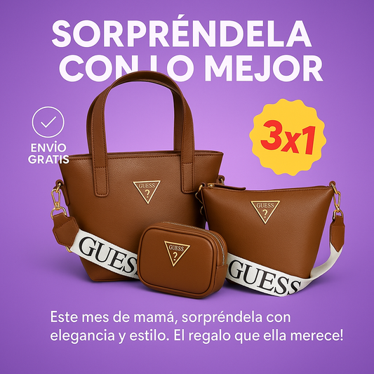 ¡El Combo Perfecto Para El Mes De Las Madres! 3x1 Bolso De Mano, Carriel y Monedero